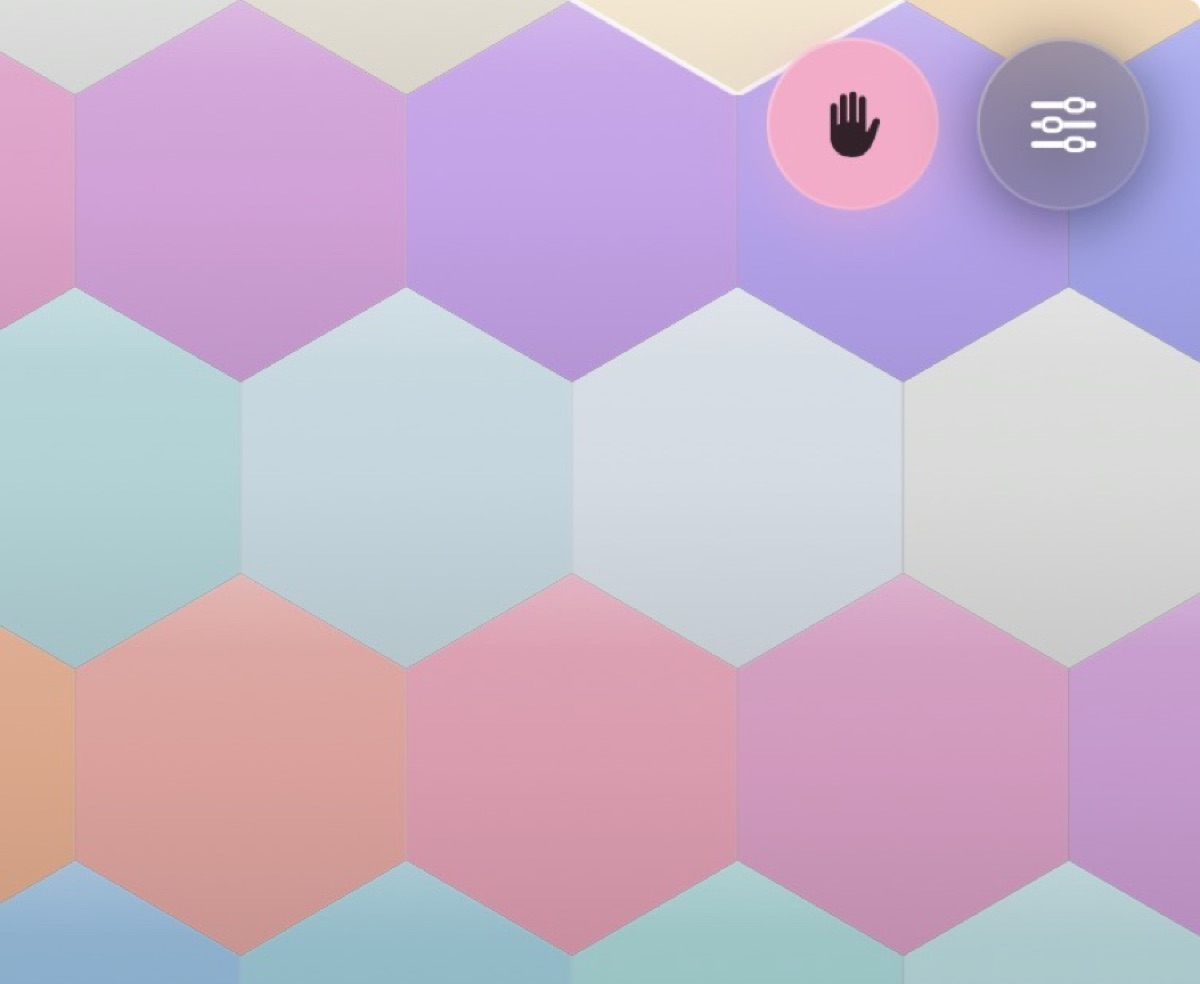 close-up of the top-right buttons (Panic, Hold and Settings)